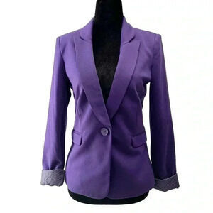 Ricki’s Blazer Single Breasted Ponte Knit Purple Size XS